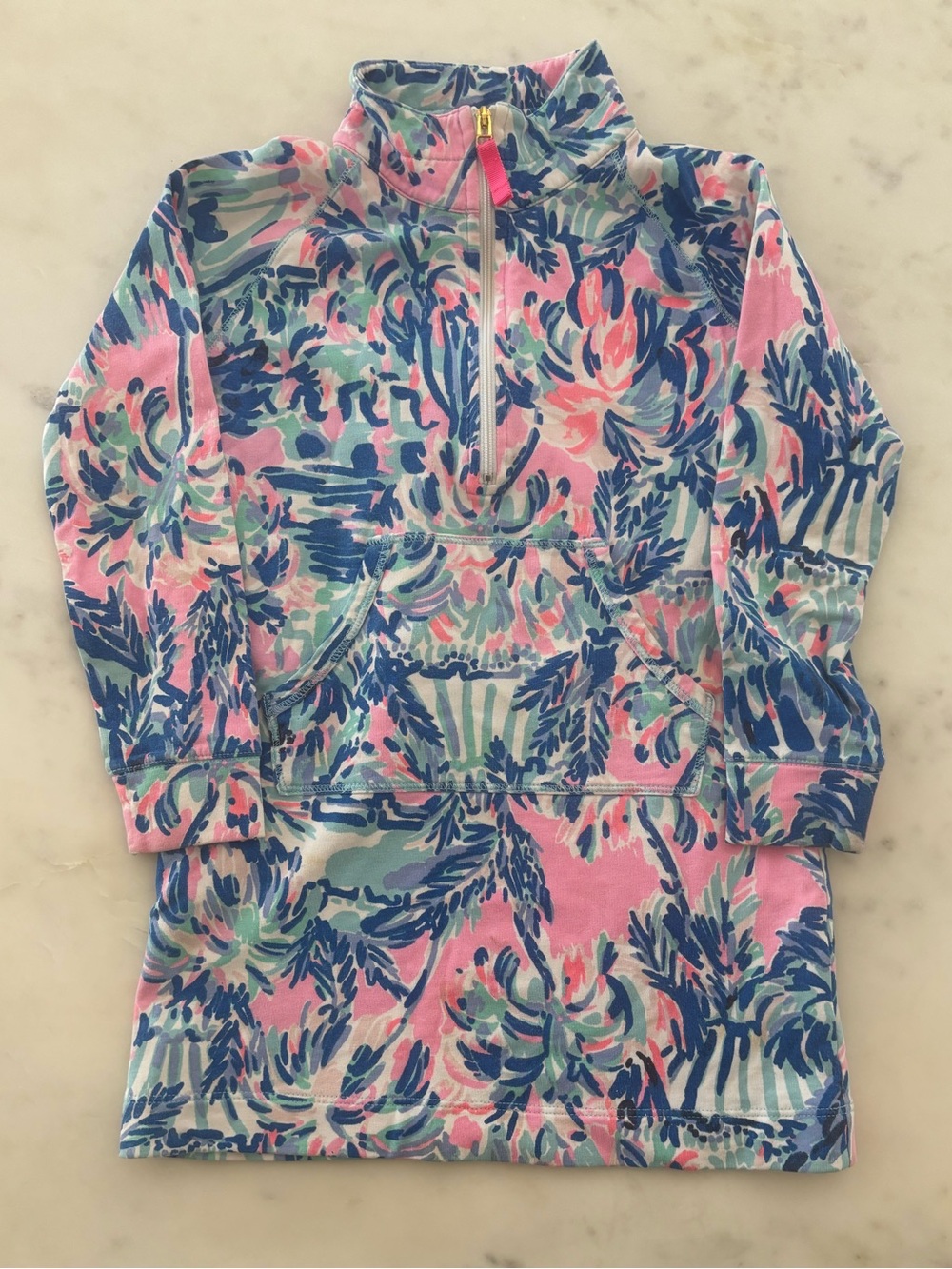 Lilly Pulitzer Girls Mini Skipper Dress Size 4-5 Small Pink & Blue